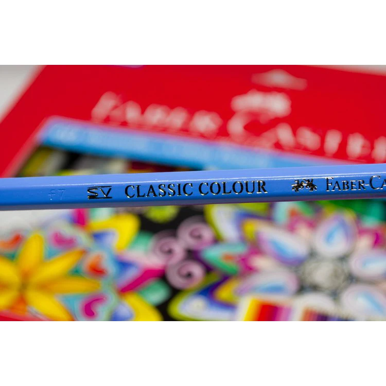 مداد رنگی 24 رنگ فابر کاستل مدل Classic با بدنه شش‌ضلعی و جعبه مقوایی